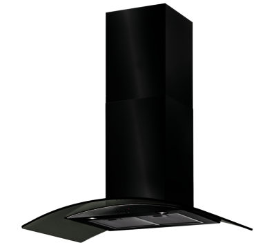 BAUMATIC  BT9.3BGL Chimney Cooker Hood - Black Glass